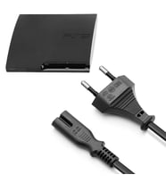 PS3 Slim Güç Kablosu 1.5m Playstation 3 Slim Kasa Uyumlu PS3 Kablo Yedek Parça (Siyah)