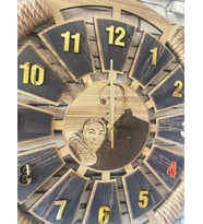 Hediyelik Kişiye Özel Dekoratif Ahşap Duvar Saati 50cm