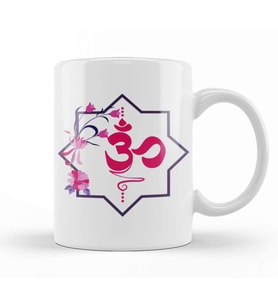 Om Ohm Aum Symbol Kupa Bardak Porselen
