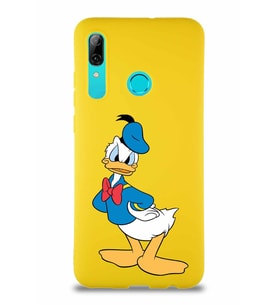 Huawei P Smart 2019 Soft Premier Kapak Donald Duck-D Tasarımlı Silikon Kılıf - Sarı (Şeffaf)