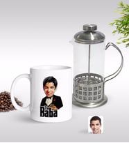 BK Gift Kişiye Özel Godfather Baba Karikatürlü Kupa & French Press Seti-4 (Model 1)