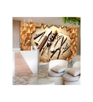 Dreamwall Kuaför Malzemeleri Desenli Isı Ve Ses Yalıtımlı Sağlıklı Tekstil Duvar Kağıdı (Gold)