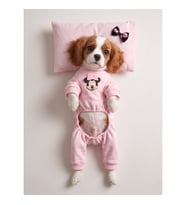Pinkie Mouse Köpek Uyku Seti Pembe Kalın Penye Köpek Tulumu ve Kurdele Detaylı Mini Yastık 2 Parça