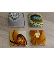 Sarmal Merdivenler Doğal Taş Bardak Altlığı 4'lü set - Natural Stone Coasters