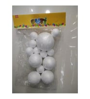 Puti Karışık Köpük Top (6.5 Cm 1 Adet - 5 Cm 4 Adet - 3 Cm 8 Adet)