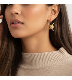 STİL İNCİSİ/XUPING JEWELRY BÜKME MODEL KÜPE (Altın Rengi)
