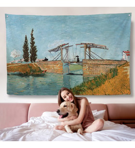Vincent van Gogh Arles'taki Langlois Köprüsü Duvar Örtüsü - Langlois Bridge at Arles-7171