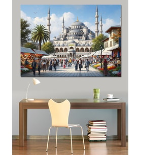 İstanbul Sultanahmet Meydanı Manzarası Dekoratif Kanvas - Mdf Ahşap Tablo