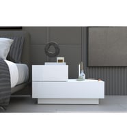 Kayra KMD002 LED Işıklı Komodin – 2 Çekmeceli Modern Tasarım (Beyaz)