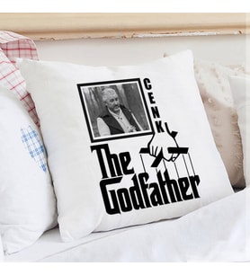 Kişiye Özel Godfather İsimli ve Fotoğraflı Yastık