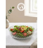 Glamis Selen Concept Mira Model El Yapımı Cam Salata ve Meyve Kasesi Tekli (Şeffaf)