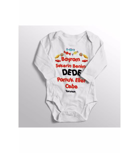 Bayram Şekerin Benim Dede Pamuk Eller Cebe Yazılı Bebek Zıbını