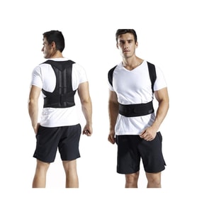 Manyetik Dik Duruş Korsesi Kamburluk Önleyici, Balenli, Unisex (Siyah)