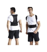 Manyetik Dik Duruş Korsesi Kamburluk Önleyici, Balenli, Unisex (Siyah)