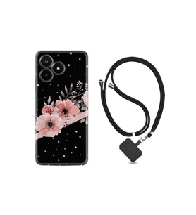 C53 Kılıf Desenli İpli Boyun Askılı Silikon Flowers Dots 1423