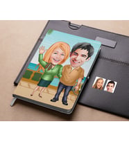 Bk Gift Kişiye Özel Sevgililer Karikatürlü Beyaz Defter-110 , Arkadaşa Hediye , Sevgiliye Hediye