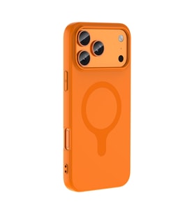 iPhone 17 Pro Kılıf M-Safe Şarj Özellikli Aris Silikon Kılıf Turuncu