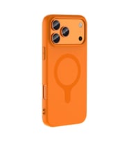 iPhone 17 Pro Kılıf M-Safe Şarj Özellikli Aris Silikon Kılıf Turuncu