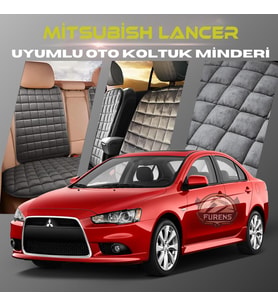 Mitsubishi Lancer Antrasit Renk Tay Tüyü Cepli & Terletmez Sırtlı Oto Koltuk Minder Seti - Koltuk Koruma Kılıfı (ÖN & ARKA TAM SET)