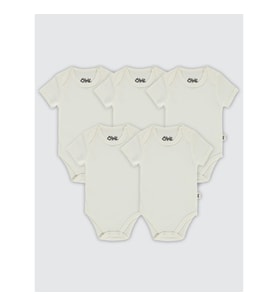 Civil Baby Bebek 5'li Çıtçıtlı Badi 3-9 Ay Beyaz