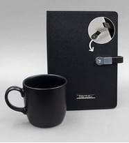Kişiye Özel 16 Gb Usb Siyah Defter & Mat Siyah Kupa Hediye Seti