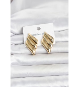 316L Çelik Gold Renk Motif Model Kadın Küpe TJ-BKP11819