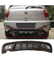 Fiat Palio Difüzör Difizör Siyah + Kare Egzoz Görünüm C Tip