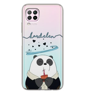 Huawei Kalpli Panda Tasarımlı Şeffaf Telefon Kılıfı