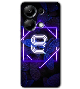 Redmi Note 13 Pro 4G Kılıf HD Desen Baskılı Kılıf - Dark Neon Yaprak S Harfi
