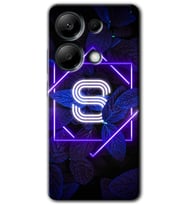 Redmi Note 13 Pro 4G Kılıf HD Desen Baskılı Kılıf - Dark Neon Yaprak S Harfi