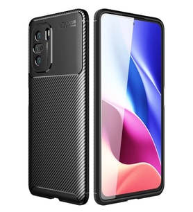 Poco F3 Kılıf Auto Focus Karbon Kapak - Siyah