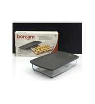 Paşabahçe 59864 Borcam Gri Kapaklı Fırın Kabı 26X15cm (Şeffaf)