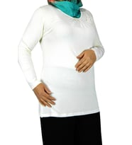 BRG BAYAN ÖNÜ PİLELİ KURDELELİ TUNİK 39648 (Ekru)
