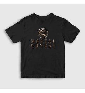 Presmono Unisex Çocuk Siyah Logo V2 Mortal Kombat T-Shirt 147232tt