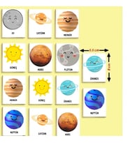 Zeka Kartları Eşleştirme Oyunu Gezegenler Ahşap Eğitici Puzzle Oyun