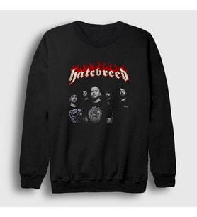 Presmono Unisex Siyah Band Hatebreed Sweatshirt 148443tt