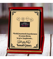 Metalurji Baskılı Plaket (1. Tasarım)  Kişiye Özel (Kırmızı)