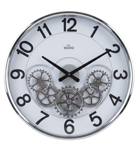 Enarose E35725 Silver 43 cm Çarklı Duvar Saati