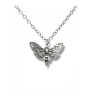 Skull Moth Figürlü Unisex Kolye  Kafatası Güvesi Tasarım  Gotik Stil  60 cm Zincir (Gümüş)
