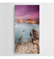 Deniz Kıyısında Kayalıklar Panoramik Kanvas Tablo