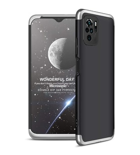 Microsonic Xiaomi Redmi Note 10S Kılıf Double Dip 360 Protective Siyah Gri