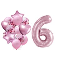 Pembe 6 Yaş Folyo Balon Set