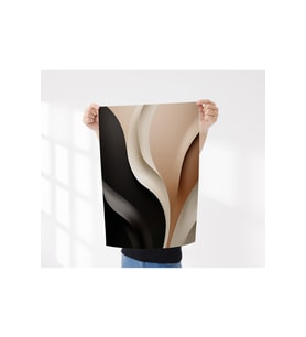 Çerçevesiz Poster  Modern Minimalist Soyut, Siyah ve Toprak Tonları Geçişli Poster Dijital Baskı