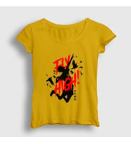 Presmono Kadın Sarı Fly High Voleybol Anime Haikyu T-Shirt 237438tt (Sarı)