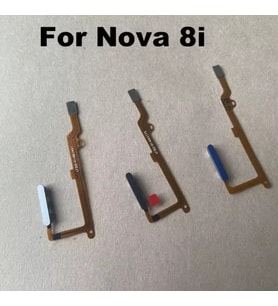 Huawei Nova 8i G Honor X20 için 5G 2021 parmak izi sensörü güç düğmesi Flex kablo dokunmatik kimlik sensörü ev düğmeleri parçaları (Mavi)