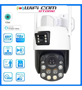 6 MP Çift Kameralı 18x Optik Zoom Büyük Kasa PTZ WIFI Kamera