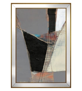 Soyut Şekiller Motifli Kanvas Tablo 50 x 70 cm Aynalı Gold Çerçeve