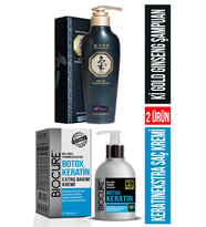 Ki Gold Ginseng Şampuan+Biocure Botox Keratin Extra Saç Bakım Kremi