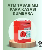 Kırmızı Atm Kasa Tipi Para Biriktirme Kumbarası