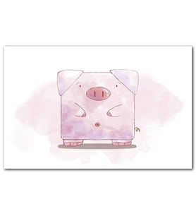 Cakatablo Geometrik Pembe Domuzcuk MDF Tablo